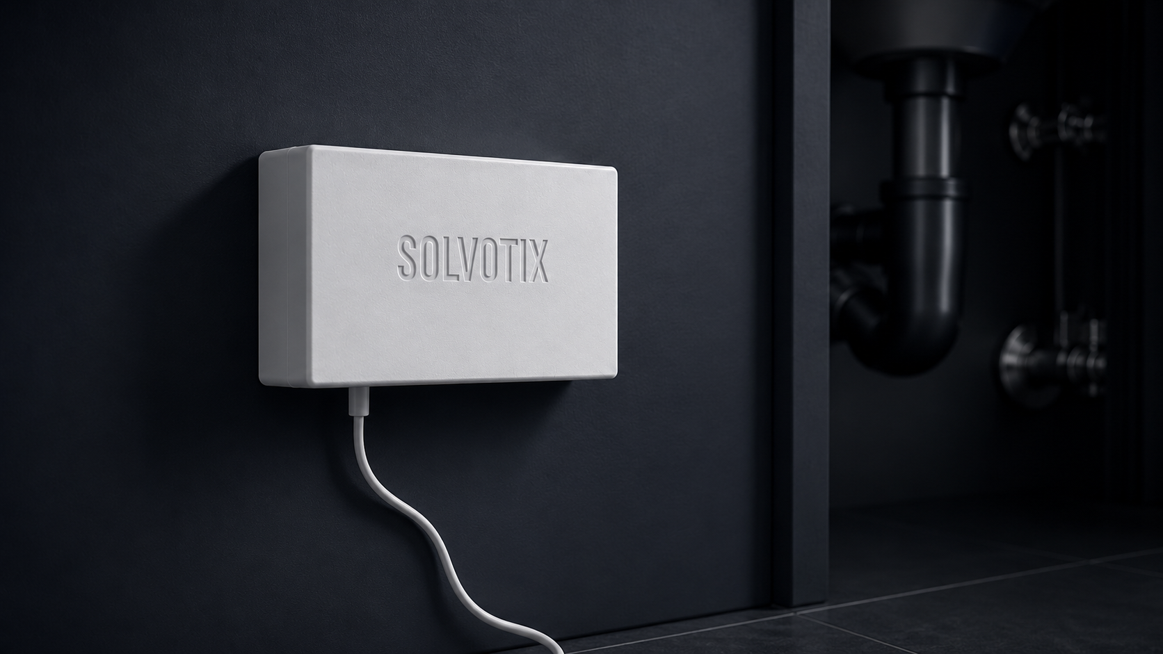 Solvotix vanddetektor med lækagesensorledning